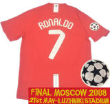 2007/08 M Utd Home Red Retro Kids Long Sleeve Soccer Jersey 长袖
