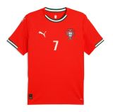 2025 Portugal Home Red Player Version Long Sleeve Soccer Jersey