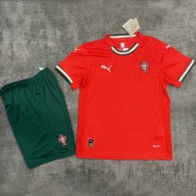 2025/26 Portugal Home Red Kids Soccer Jersey