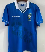 1994 Brazil Away Blue Retro Soccer Jersey