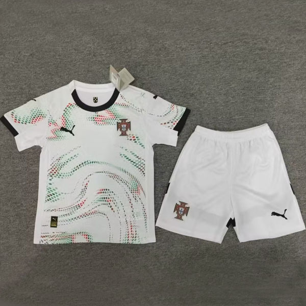 2025/26 Portugal Away White Kids Soccer Jersey