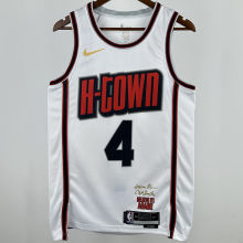2025 Rockets GREEN #4 White City Edition NBA Jersey