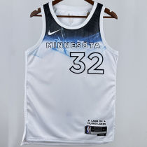 2025 Timberwolves TOWNS #32 White City Edition NBA Jersey