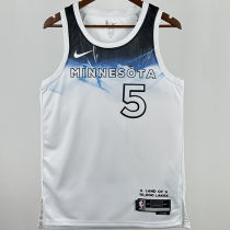 2025 Timberwolves EDWARDS #5 White City Edition NBA Jersey