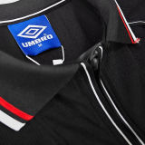 1998/99 M Utd Black Retro Long Sleeve Soccer Jersey