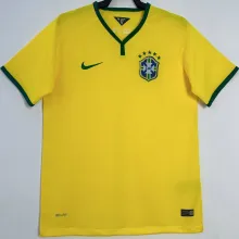 2014 Brazil Home Yellow Retro Soccer Jersey