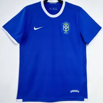 2006 Brazil Away Blue Retro Soccer Jersey