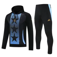 2025 Argentina Black Hoody Zipper Jacket Tracksuit