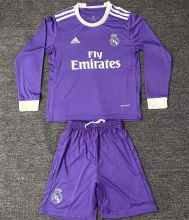 2016/17 RM Away Retro Kids Long Sleeve Soccer Jersey 长袖