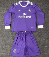2016/17 RM Away Retro Kids Long Sleeve Soccer Jersey 长袖