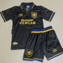 1993/95 M Utd Black Retro Kids Soccer Jersey