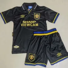 1993/95 M Utd Black Retro Kids Soccer Jersey