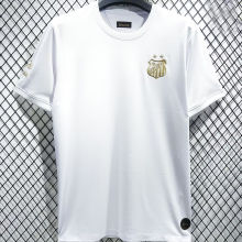2025 Santos White Cotton Retro Style T-Shirt