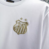 2025 Santos White Cotton Retro Style T-Shirt