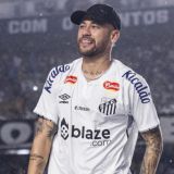 NEYMAR JR #10  Santos  1:1 Quality Fans  White  Home 2024/25 (All Sponsor 全广告带臂章)