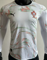 2025/26 Portugal Away White Long Sleeve Player Version Soccer Jersey