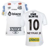 NEYMAR JR #10  Santos  1:1 Quality Fans  White  Home 2024/25 (All Sponsor 全广告带臂章)