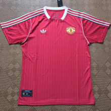 2025 M Utd Red Retro Style Soccer Jersey