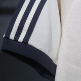 2025 JUV White Cotton Retro Style T-shirt