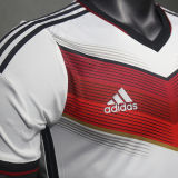 2014 Germany Home White Retro Player Version Soccer Jersey 3 Start 三星