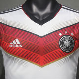 2014 Germany Home White Retro Player Version Soccer Jersey 3 Start 三星