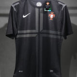 2013 Portugal Away Black Retro Player Version Soccer Jersey