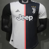 2019/20 JUV Home White Black Retro Player Version Soccer Jersey
