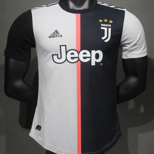 2019/20 JUV Home White Black Retro Player Version Soccer Jersey