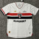 2025/26 Sao Paulo 1:1 Home White Fans Soccer Jersey 有胸前广告