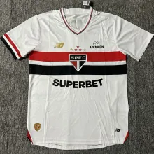 2025/26 Sao Paulo 1:1 Home White Fans Soccer Jersey 有胸前广告