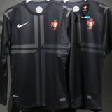 2013 Portugal Away Black Retro Player Version Soccer Jersey