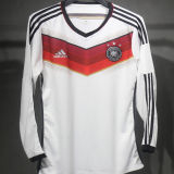 2014 Germany Home White Retro Player Version Long Sleeve Jersey 3 Start 三星 球员版