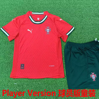 2025/26 Portugal Home Red Player Version Kids Jersey 球员版童装