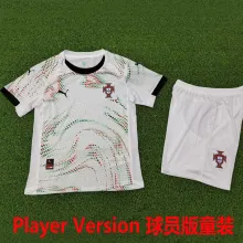 2025/26 Portugal Away White Player Version Kids Jersey 球员版童装