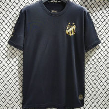 2025 Santos Black Cotton Retro Style T-Shirt