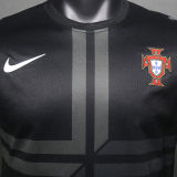 2013 Portugal Away Black Retro Player Version Long Sleeve Jersey 球员版 长袖