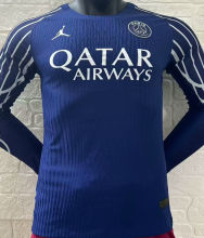 2024/25 PSG 4Th Blue Player Version Long Sleeve Soccer Jersey