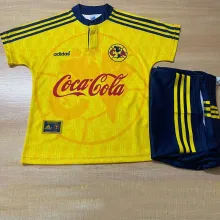 1998/99 Club America Home Yellow Retro Kids Soccer Jersey