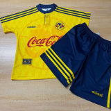 1998/99 Club America Home Yellow Retro Kids Soccer Jersey