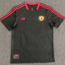 2025 M Utd Black Retro Style Soccer Jersey