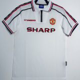 1998/99 M Utd White Retro Soccer Jersey