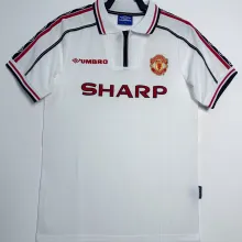 1998/99 M Utd White Retro Soccer Jersey