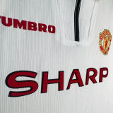 1998/99 M Utd White Retro Soccer Jersey