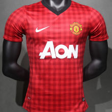 2012/13 M Utd Home Red Retro Player Version Soccer Jersey