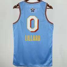 2025 ALL-STAR LILLARD # 0  Baby Blue NBA Jerseys