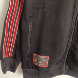 2025 M Utd Black Retro Windbreaker Jacket