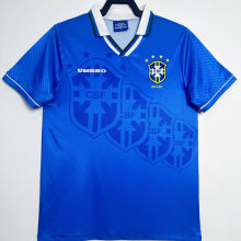 1996 Brazil Away Blue Retro Soccer Jersey