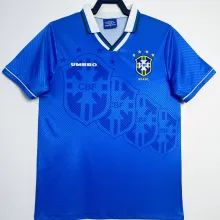1996 Brazil Away Blue Retro Soccer Jersey