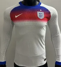 2025/26 England Home White Player Version Long Sleeve Soccer Jersey