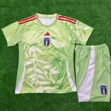 2025 Italy UEFA Women's Euro Green Away Kids Soccer Jersey